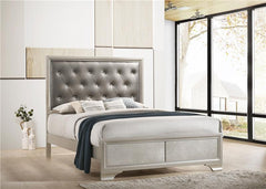 Salford Wood Eastern King Panel Bed Metallic Sterling - 222721KE