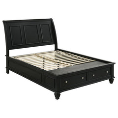 Sandy Beach Wood Eastern King Storage Panel Bed Black - 201329KE