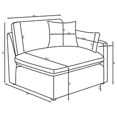 Hobson Upholstered RAF Chair Ivory - 551454RAF
