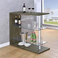 Prescott Rectangular 2-shelf Bar Unit Grey - 100156