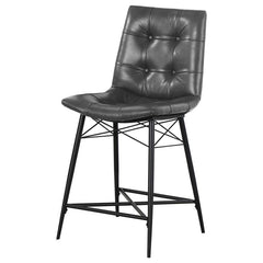 Aiken Upholstered Tufted Counter Height Stools Grey (Set of 2) - 107859