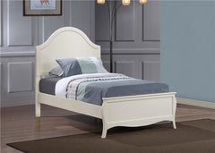 Dominique Wood Full Panel Bed Cream White - 400561F