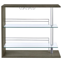 Prescott Rectangular 2-shelf Bar Unit Grey - 100156