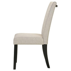 Malia Upholstered Solid Back Dining Side Chair Beige and Black (Set of 2) - 122342
