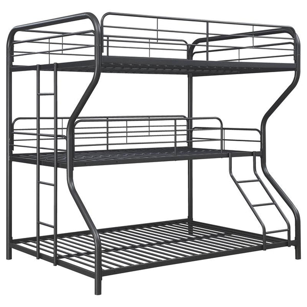 Garner Full Over Twin Over Full Triple Bunk Bed Gunmetal - 400778