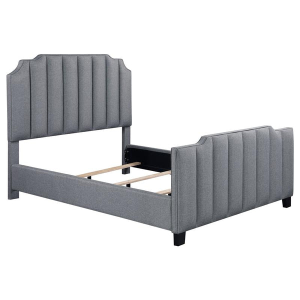 Fiona Upholstered Queen Panel Bed Light Grey - 306029Q