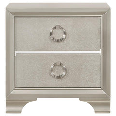 Salford 2-drawer Nightstand Metallic Sterling - 222722