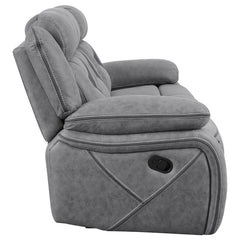 Higgins 3-piece Upholstered Motion Reclining Sofa Set Grey - 602261-S3