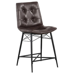 Aiken Upholstered Tufted Counter Height Stools Brown (Set of 2) - 107860