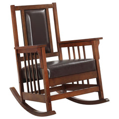 Ida Upholstered Rocking Chair Tobacco and Dark Brown - 600058
