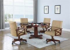 Marietta Upholstered Game Chair Tobacco and Tan - 100172