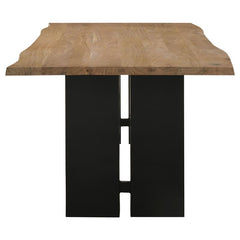 Bradshaw Rectangular Live Edge Dining Table Natural Acacia and Black - 115541