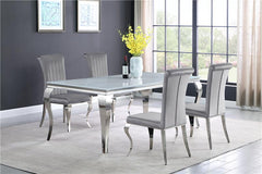 Betty Upholstered Side Chairs Grey and Chrome (Set of 4) - 105073