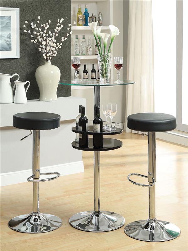 Ramses 29" Adjustable Bar Stool Chrome and Black - 102558