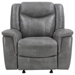 Conrad Upholstered Padded Arm Glider Recliner Grey - 650356