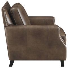 Leaton 3-piece Upholstered Recessed Arm Sofa Set Brown Sugar - 509441-S3