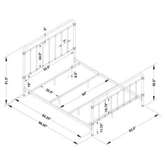 Livingston Metal Queen Open Frame Bed Dark Bronze - 300399Q