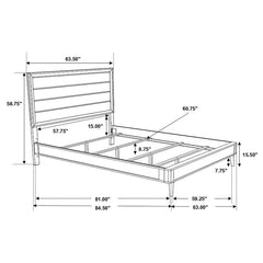 Ramon Wood Queen Panel Bed Metallic Sterling - 222701Q