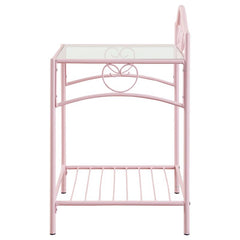 Massi Metal 1-shelf Nightstand Powder Pink - 401152