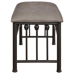 Livingston Microfiber Upholstered Bench Brown and Bronze - 301396