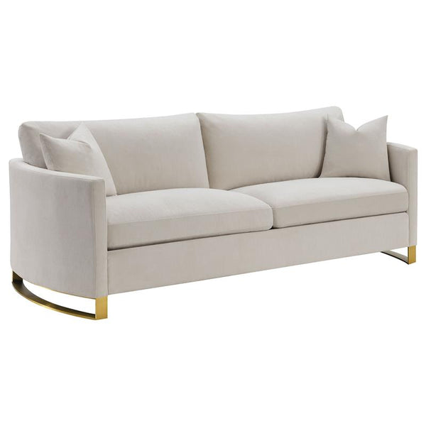Corliss Upholstered Arched Arm Sofa Beige - 508821
