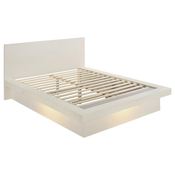 Jessica Wood California King LED Panel Bed Cream White - 202990KW