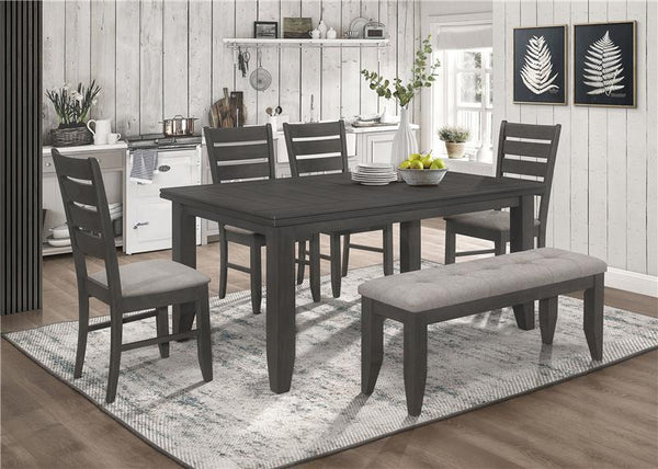 Dalila 6-piece Rectangular Dining Set Grey and Dark Grey - 102721GRY-S6