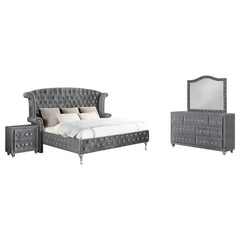 Deanna 4-piece Eastern King Bedroom Set Grey - 205101KE-S4