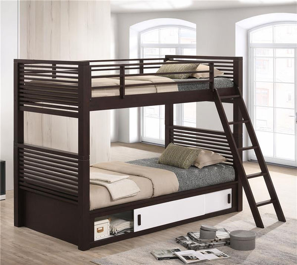 Oliver Wood Twin Over Twin Bunk Bed Java - 400736T