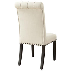 Alana Upholstered Side Chairs Beige and Smokey Black (Set of 2) - 107286