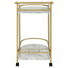 Desiree 2-tier Bar Cart with Casters Gold - 181377
