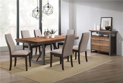 Spring Creek 5-piece Dining Room Set Natural Walnut and Taupe - 106581-S5G