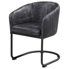 Banner Upholstered Dining Chair Anthracite and Matte Black - 109292