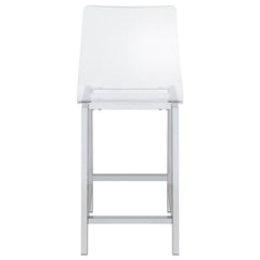 Juelia Counter Height Stools Chrome and Clear Acrylic (Set of 2) - 100265