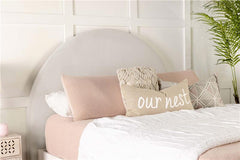 June Upholstered Twin Panel Headboard Ivory - 315926T
