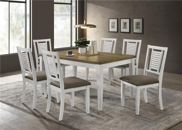 Appleton 7-piece Rectangular Dining Set Brown Brushed and White - 110411-S7