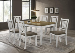 Appleton 7-piece Rectangular Dining Set Brown Brushed and White - 110411-S7