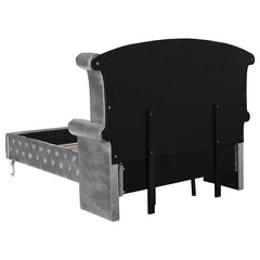 Deanna Upholstered Queen Wingback Bed Grey - 205101Q