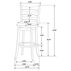 Murphy Ladder Back Pub Height Swivel Bar Stool Dark Cherry and Hunter Green - 181379