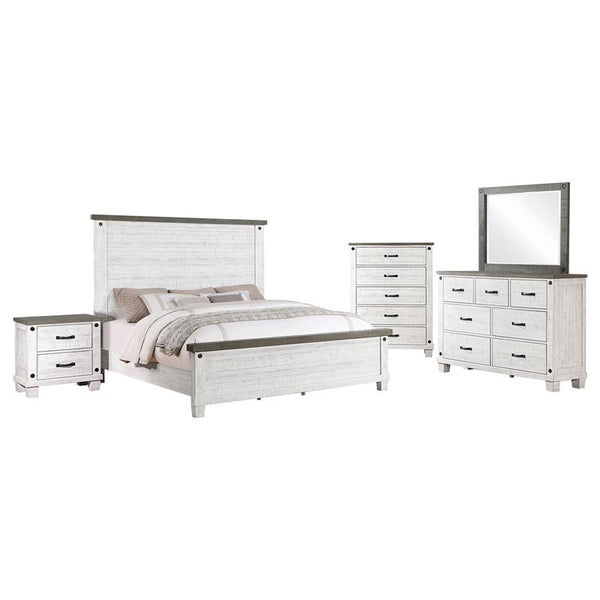 Lilith 5-piece Queen Bedroom Set Distressed White - 224471Q-S5