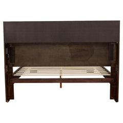Jessica Wood Queen LED Storage Bookcase Bed Cappuccino - 200719Q