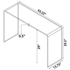 Ripley Tempered Bent Glass Entryway Console Table Clear - 705329