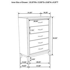 Watson 5-piece Full Bedroom Set Grey Oak - 212421F-S5