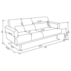 Blake 2-piece Upholstered Track Arm Sofa Set Sharkskin - 511121-S2
