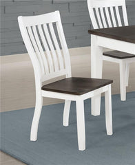 Kingman Slat Back Dining Chairs Espresso and White (Set of 2) - 109542
