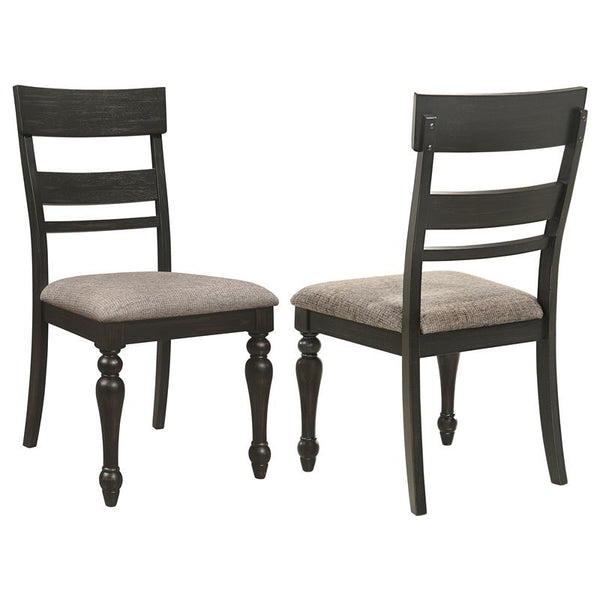 Bridget Ladder Back Dining Side Chair Stone Brown and Charcoal Sandthrough (Set of 2) - 108222