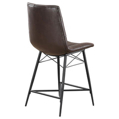 Aiken Upholstered Tufted Counter Height Stools Brown (Set of 2) - 107860