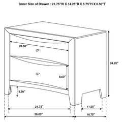 Phoenix 2-drawer Nightstand Deep Cappuccino - 200412