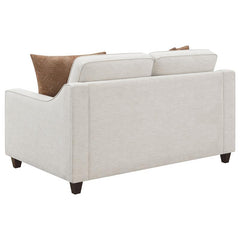 Christine 2-piece Upholstered Sloped Arm Sofa Set Beige - 552061-S2