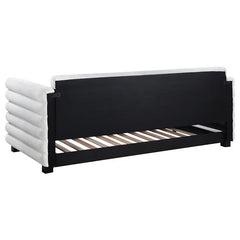 Patricia Boucle Upholstered Twin Day Bed with Trundle White - 300716